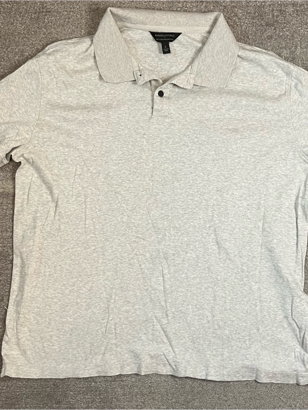Banana Republic Men’s Heather Light Gray Polo Size Small C1-57